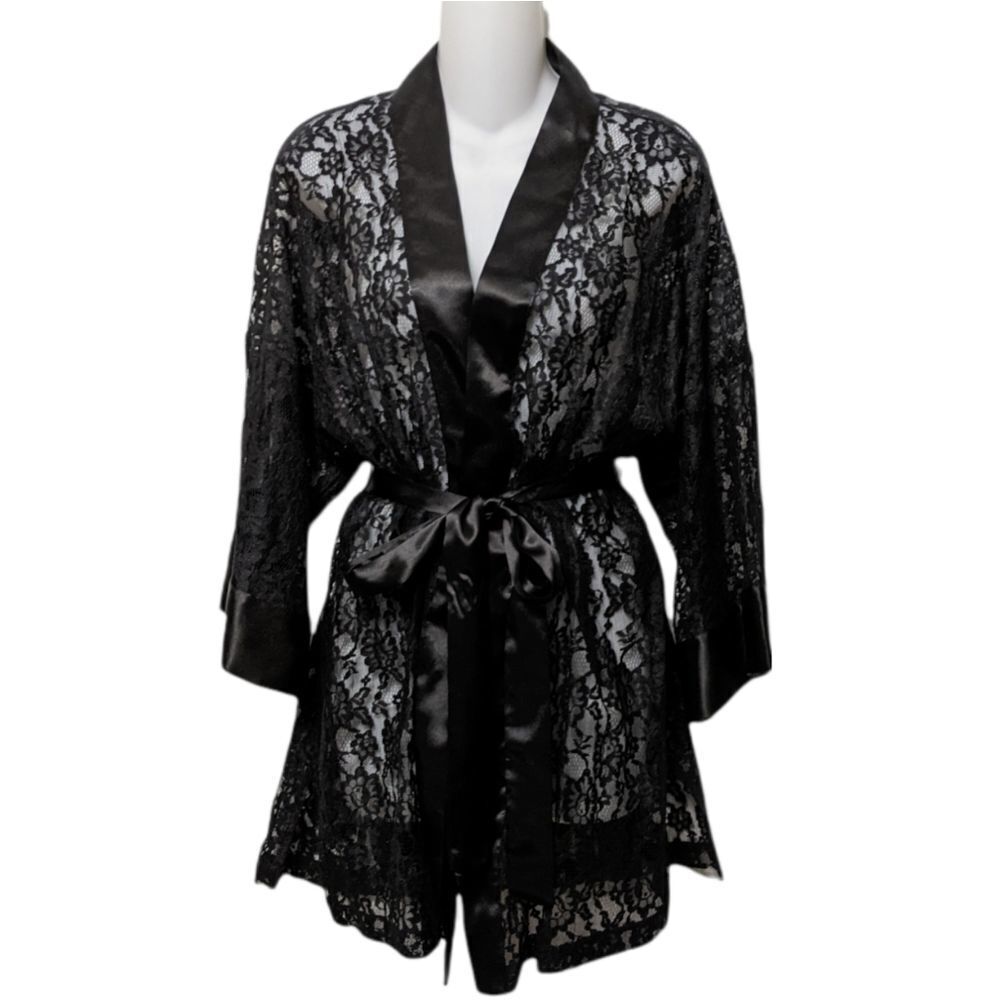 VICTORIA'S SECRET Vintage Gold Label Lace Lingerie Short Robe One Size